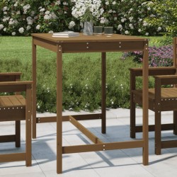 Table de jardin marron miel 121x82,5x110 cm bois massif de pin 
