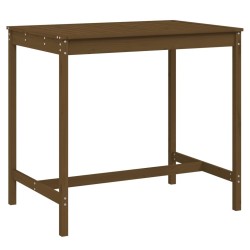 Table de jardin marron miel 121x82,5x110 cm bois massif de pin 