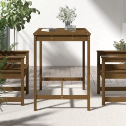 Table de jardin marron miel 121x82,5x110 cm bois massif de pin 