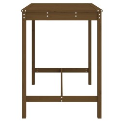 Table de jardin marron miel 121x82,5x110 cm bois massif de pin 