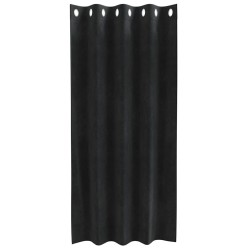 Rideaux Occultants avec Œillets 2 pcs Velours Noir 