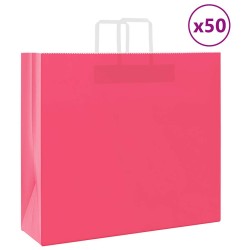 Sacs en papier 50 pcs avec poignées rose 54x15x49 cm 