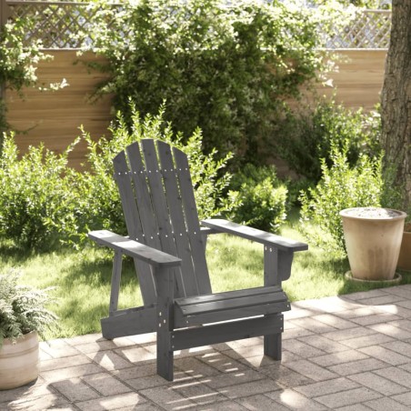 Chaise Adirondack gris 69x85x90,5 cm bois massif de sapin 