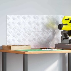 Plaques en Aluminium à Motifs en Damier 4 pcs Antidérapantes 40x20 cm 