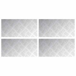 Plaques en Aluminium à Motifs en Damier 4 pcs Antidérapantes 40x20 cm 
