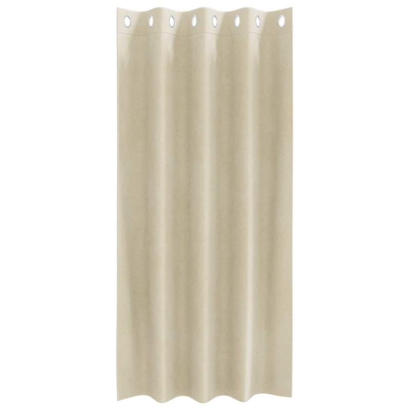 Rideaux occultants avec œillets 2 pcs en velours crème 
