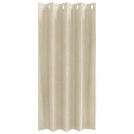 Rideaux occultants avec œillets 2 pcs en velours crème 