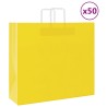 Sacs en papier 50 pcs avec poignées jaune 54x15x49 cm 