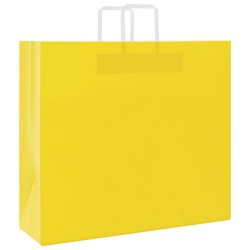 Sacs en papier 50 pcs avec poignées jaune 54x15x49 cm 