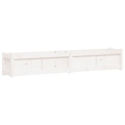 Jardinière blanc 180x31x31 cm bois de pin massif 