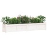 Jardinière blanc 180x31x31 cm bois de pin massif 