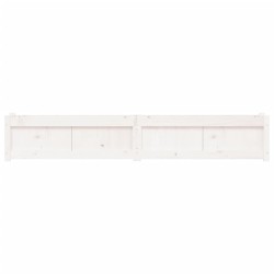 Jardinière blanc 180x31x31 cm bois de pin massif 