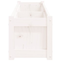 Jardinière blanc 180x31x31 cm bois de pin massif 