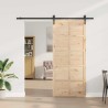 Porte coulissante Marron 90 x 208 cm Bois massif en pin 