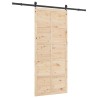 Porte coulissante Marron 90 x 208 cm Bois massif en pin 