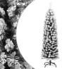 Sapin de Noël artificiel mince flocon de neige vert 150 cm PVC 