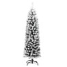 Sapin de Noël artificiel mince flocon de neige vert 150 cm PVC 