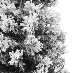 Sapin de Noël artificiel mince flocon de neige vert 150 cm PVC 