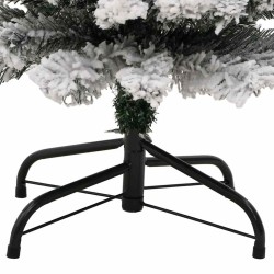 Sapin de Noël artificiel mince flocon de neige vert 150 cm PVC 