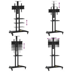 Meuble TV sur roulettes pour écran 32-70 pouces max VESA 