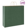 Sacs en papier 50 pcs avec poignées vert 54x15x49 cm 