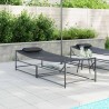 Chaise longue de jardin - Anthracite - 200x74x73 cm - Acier & Textilène 