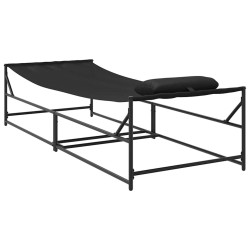 Chaise longue de jardin - Anthracite - 200x74x73 cm - Acier & Textilène 