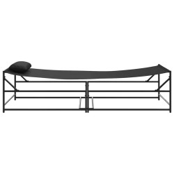 Chaise longue de jardin - Anthracite - 200x74x73 cm - Acier & Textilène 