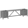 Banc de jardin avec 2 jardinières 150 cm bois d'acacia gris 
