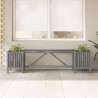 Banc de jardin avec 2 jardinières 150 cm bois d'acacia gris 