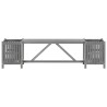 Banc de jardin avec 2 jardinières 150 cm bois d'acacia gris 
