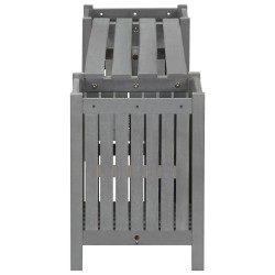 Banc de jardin avec 2 jardinières 150 cm bois d'acacia gris 