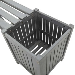 Banc de jardin avec 2 jardinières 150 cm bois d'acacia gris 