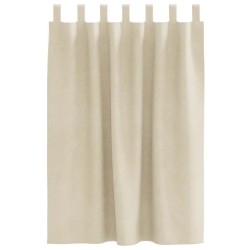 Rideaux occultants avec boucles de suspension 2 pcs Velours Crème 