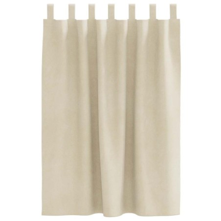 Rideaux occultants avec boucles de suspension 2 pcs Velours Crème 