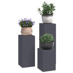Supports de plantes d'extérieur - Ensemble 3 pièces en anthracite 