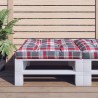 Coussin de palette motif à carreaux rouge 80x80x12 cm tissu 