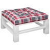 Coussin de palette motif à carreaux rouge 80x80x12 cm tissu 
