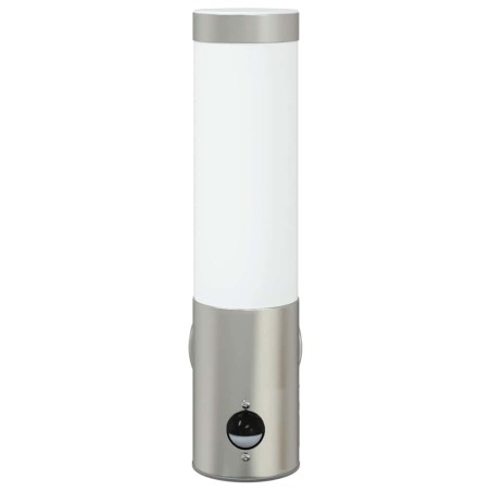 Applique murale extérieure avec capteur en acier inoxydable argent IP44 