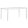 Table de jardin 150x90x72 cm PP Blanc 