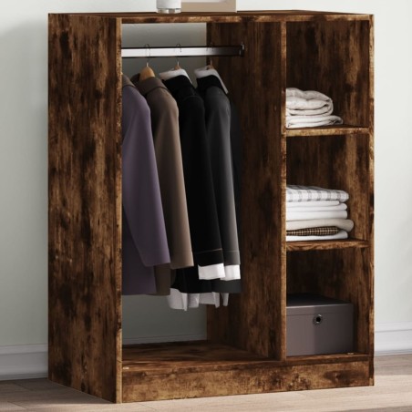 Garde-robe chêne fumé 77x48x102 cm bois d'ingénierie 