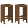 Tabourets lot de 2 marron miel 40x36x75 cm bois massif de pin 