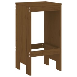 Tabourets lot de 2 marron miel 40x36x75 cm bois massif de pin 