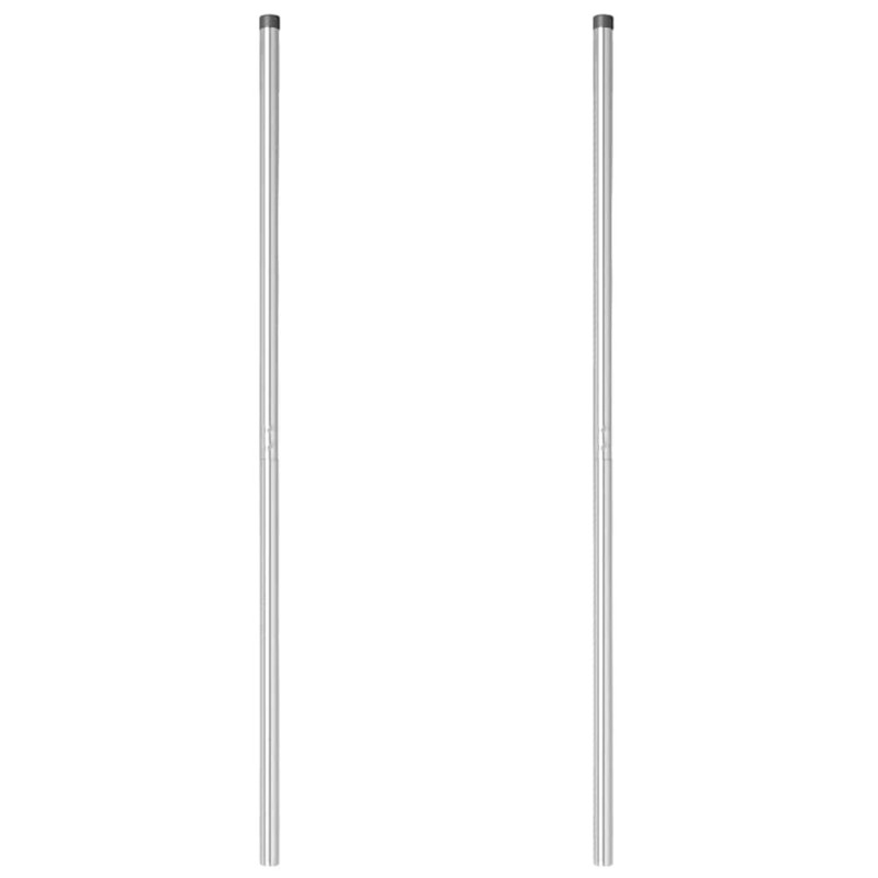 Poteaux de clôture 2 pcs Argent 210 cm Acier galvanisé 