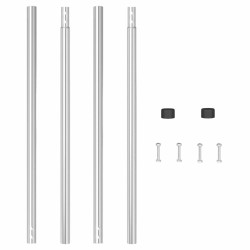 Poteaux de clôture 2 pcs Argent 210 cm Acier galvanisé 