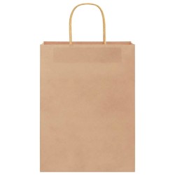 Sacs en papier 50 pcs avec poignées marron 26x12x35 cm 