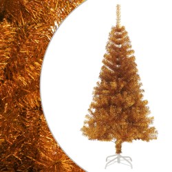 Sapin de Noël artificiel avec support Doré 120 cm PET 