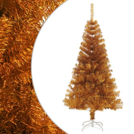 Sapin de Noël artificiel avec support Doré 120 cm PET 