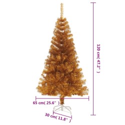 Sapin de Noël artificiel avec support Doré 120 cm PET 