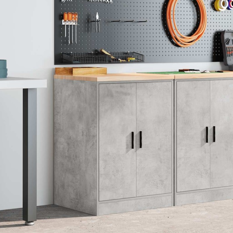 Armoire de rangement de garage gris béton 60x51x85 cm bois pin 